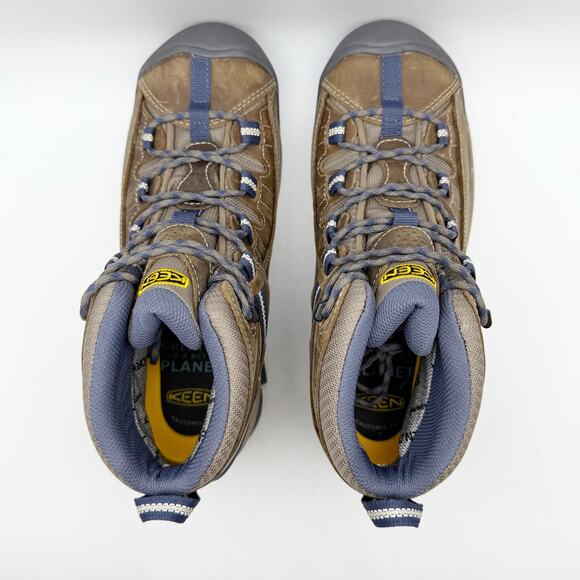 Keen Womens Targhee ll Mid Hiking Boot US 9.5 Brown Blue Waterproof Leather NWOB - Picture 10 of 12